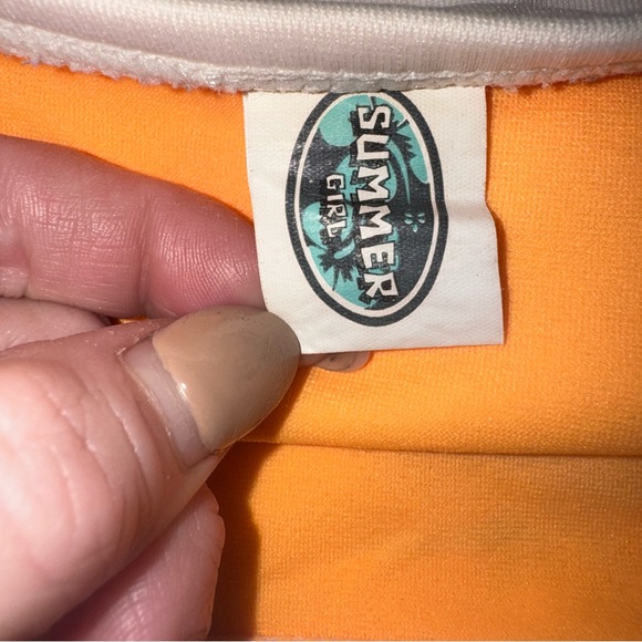 SUMMER GIRL Y2K Orange Hibiscus Rhinestone Bikini Set medium spring break beach - Picture 8 of 9